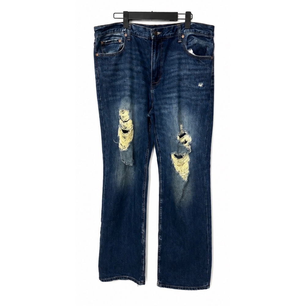 Aeropostale Relaxed Jeans Mens 40/32 Blue EUC Distressed Ripped Denim Streetwear